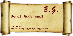Bergl Gyöngyi névjegykártya