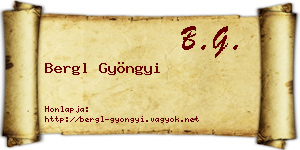 Bergl Gyöngyi névjegykártya